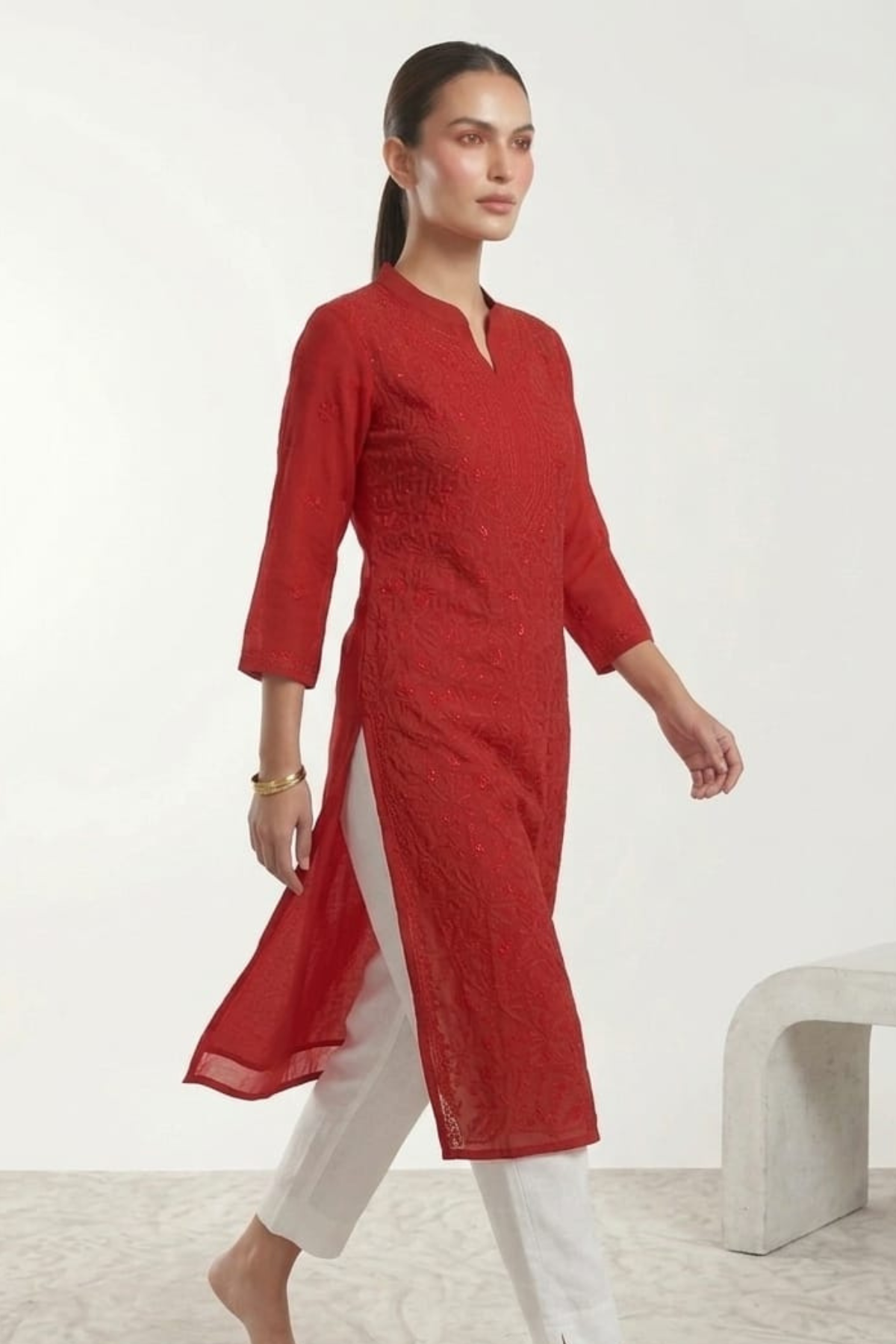 Permium Viscose Resham Jaal Work TT Kurti