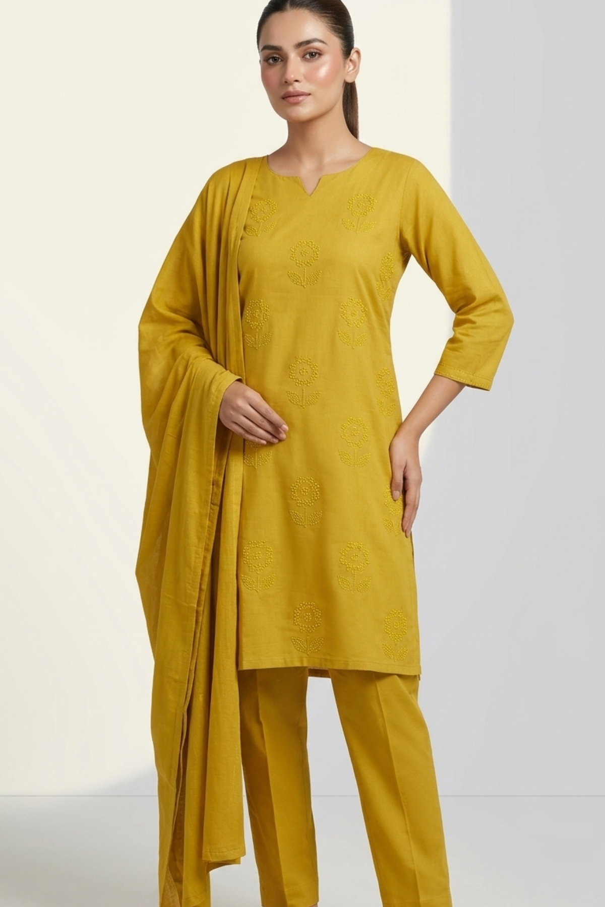 Premium Cotton Embroidery 3 Pcs Set (107417)