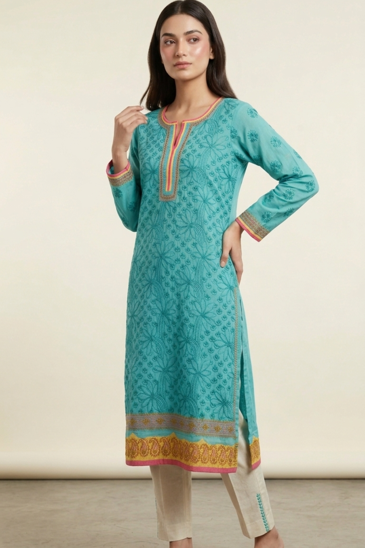 Cotton Kurti fancy Work