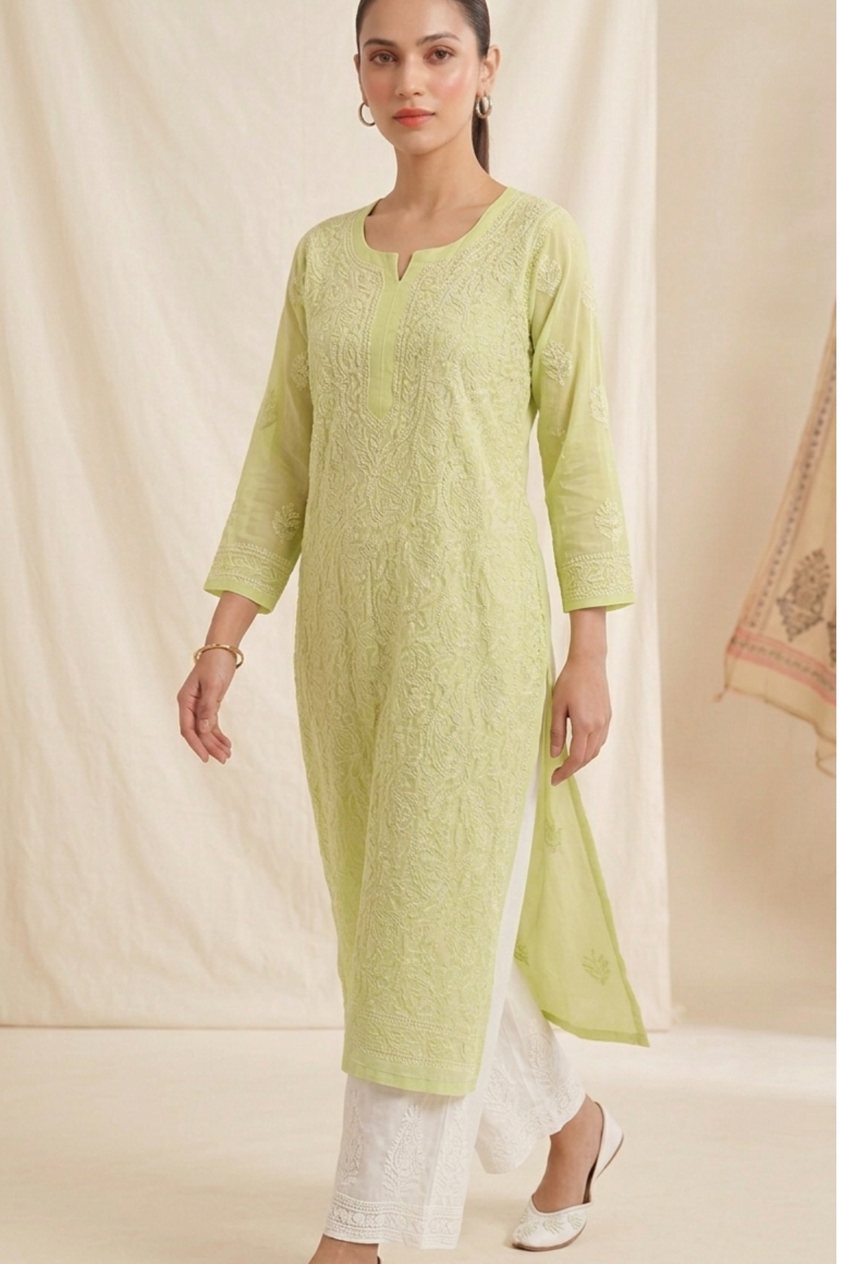 Georgette Resham Thread Handwork Kurti