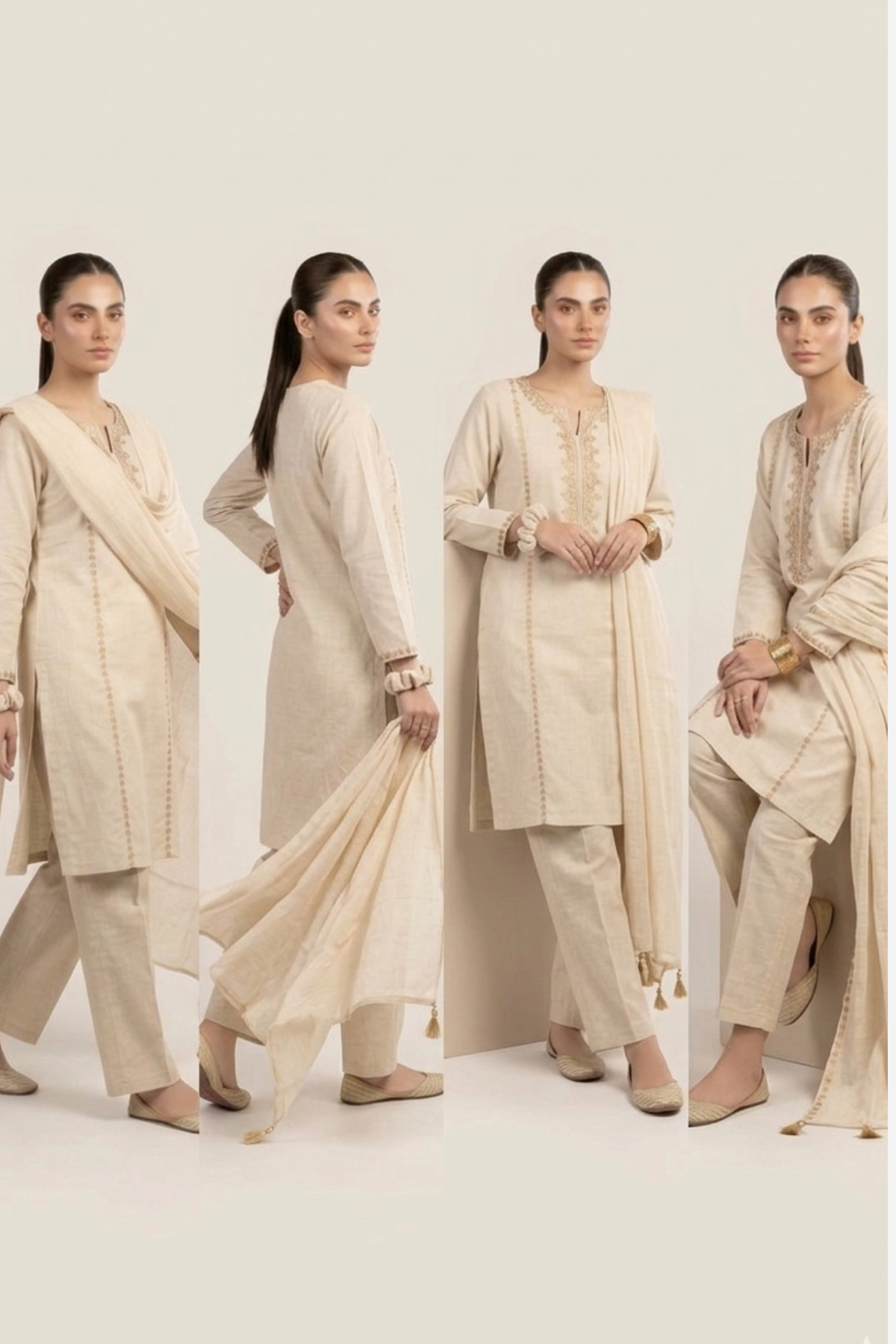 Premium Mal Cotton Moti Work 3pcs Set