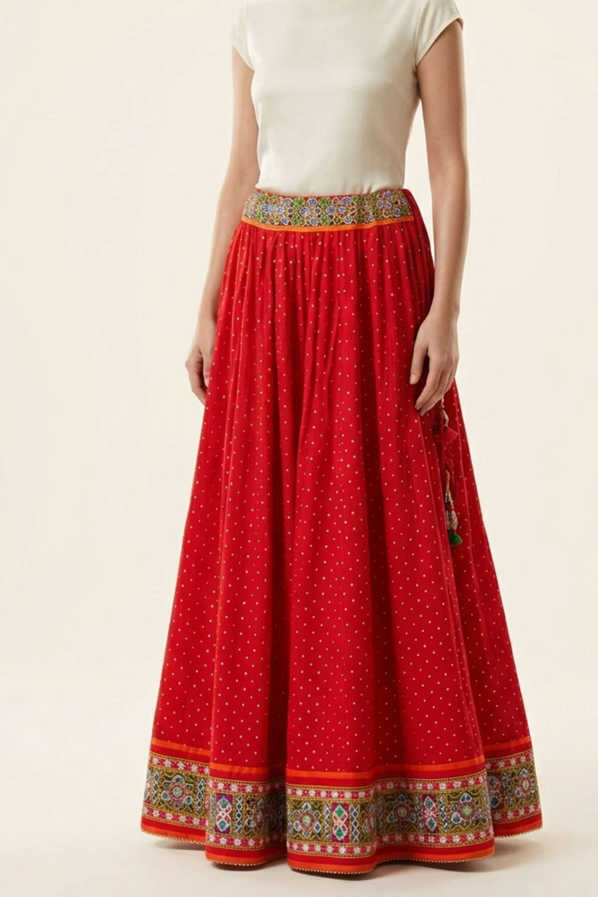 Mirror Work Cotton Skirt