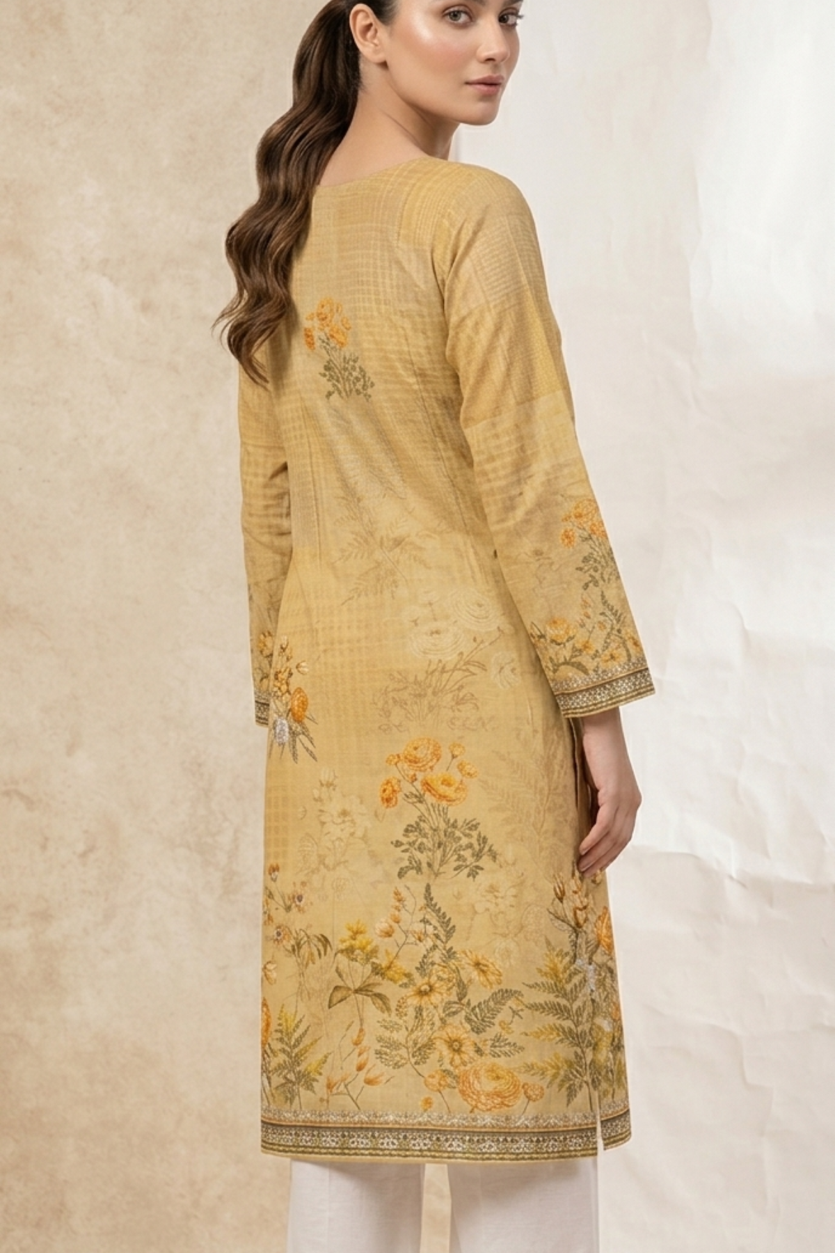 Pure Muslin Placement Print Kurti