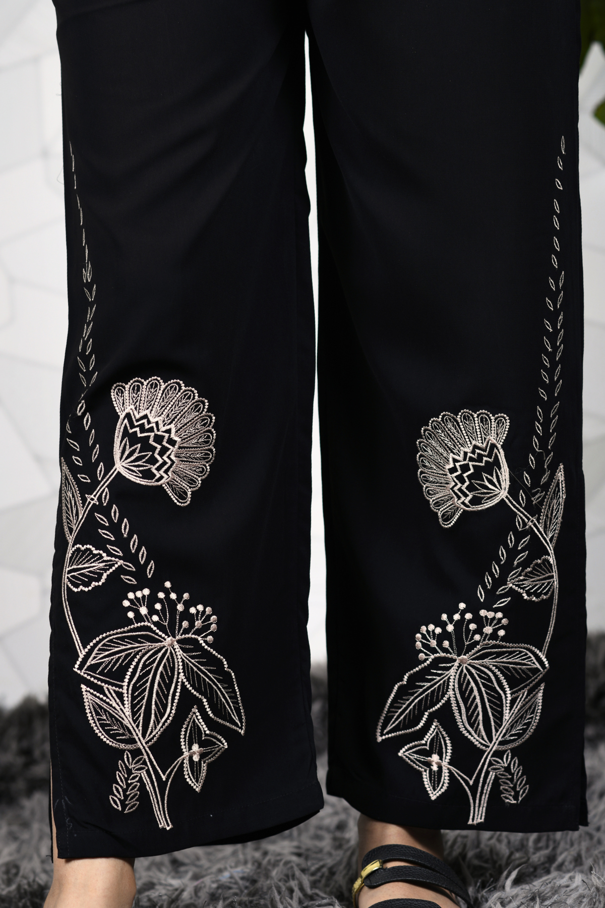 black shirt black pants design