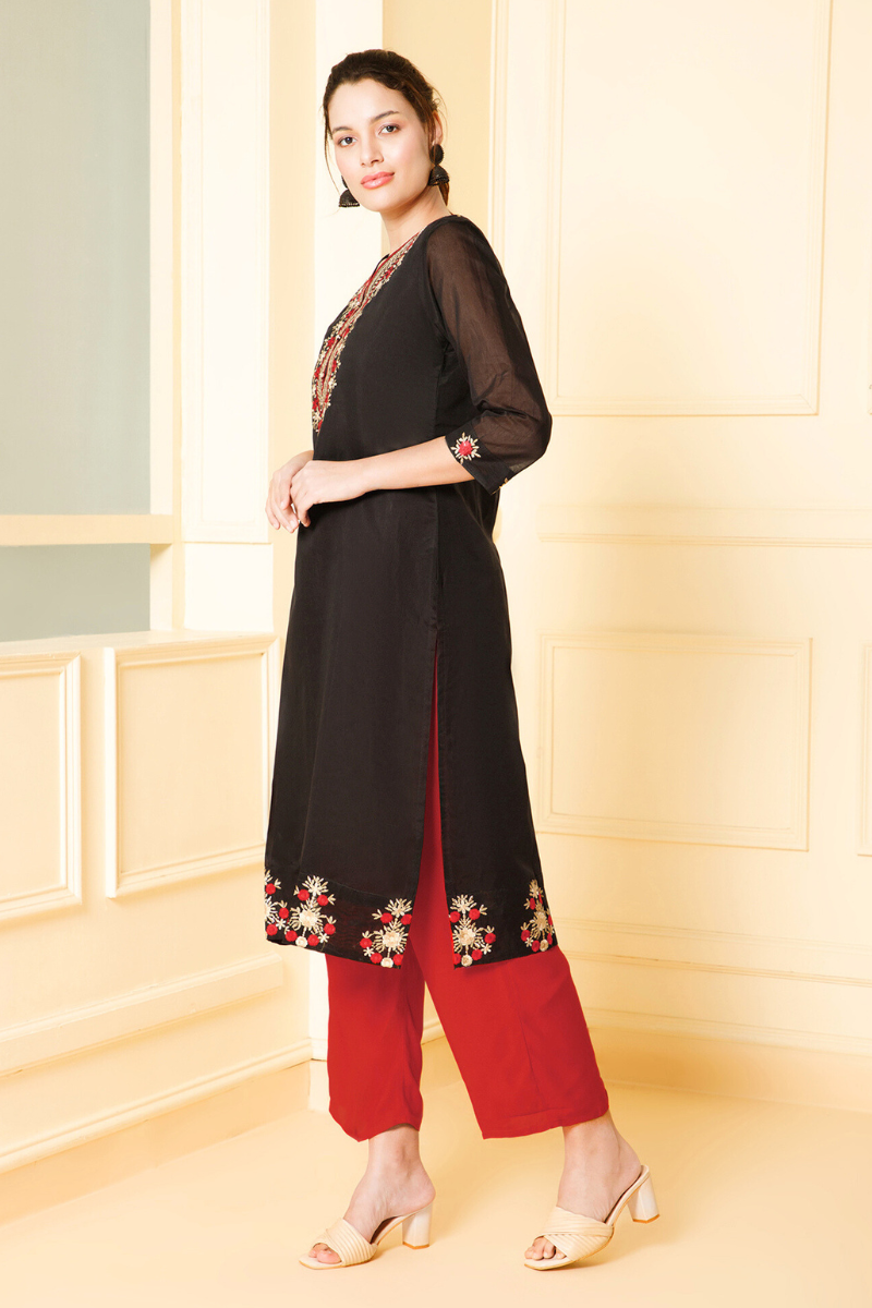 chanderi kurti set