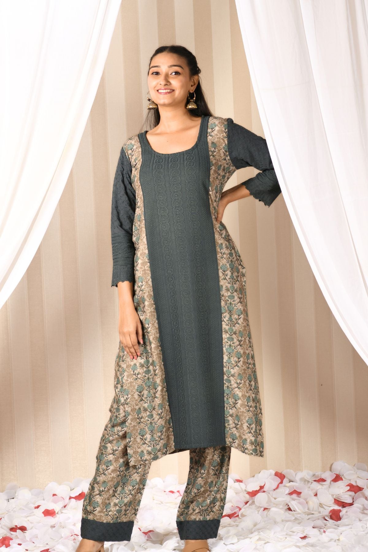 girls kurti and plazo set