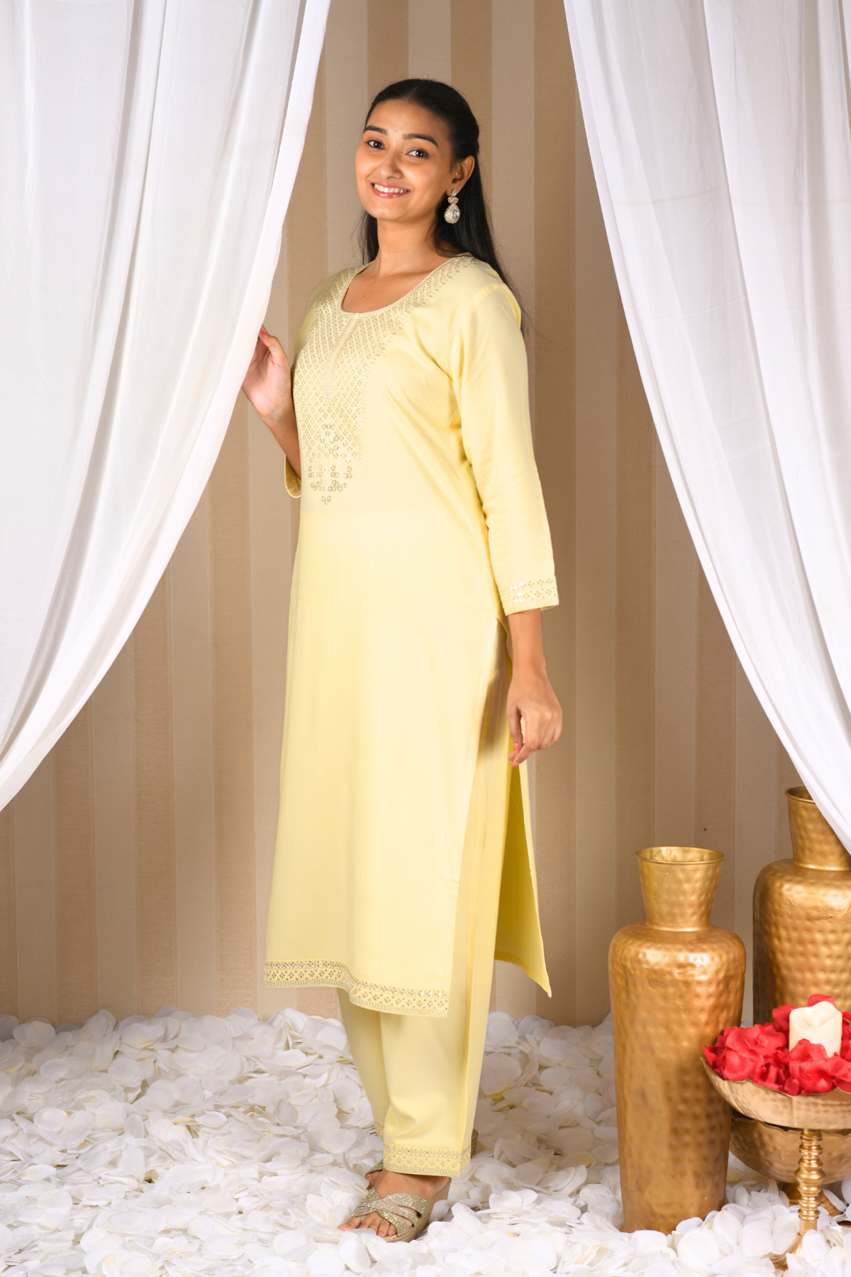 long kurti and palazzo set