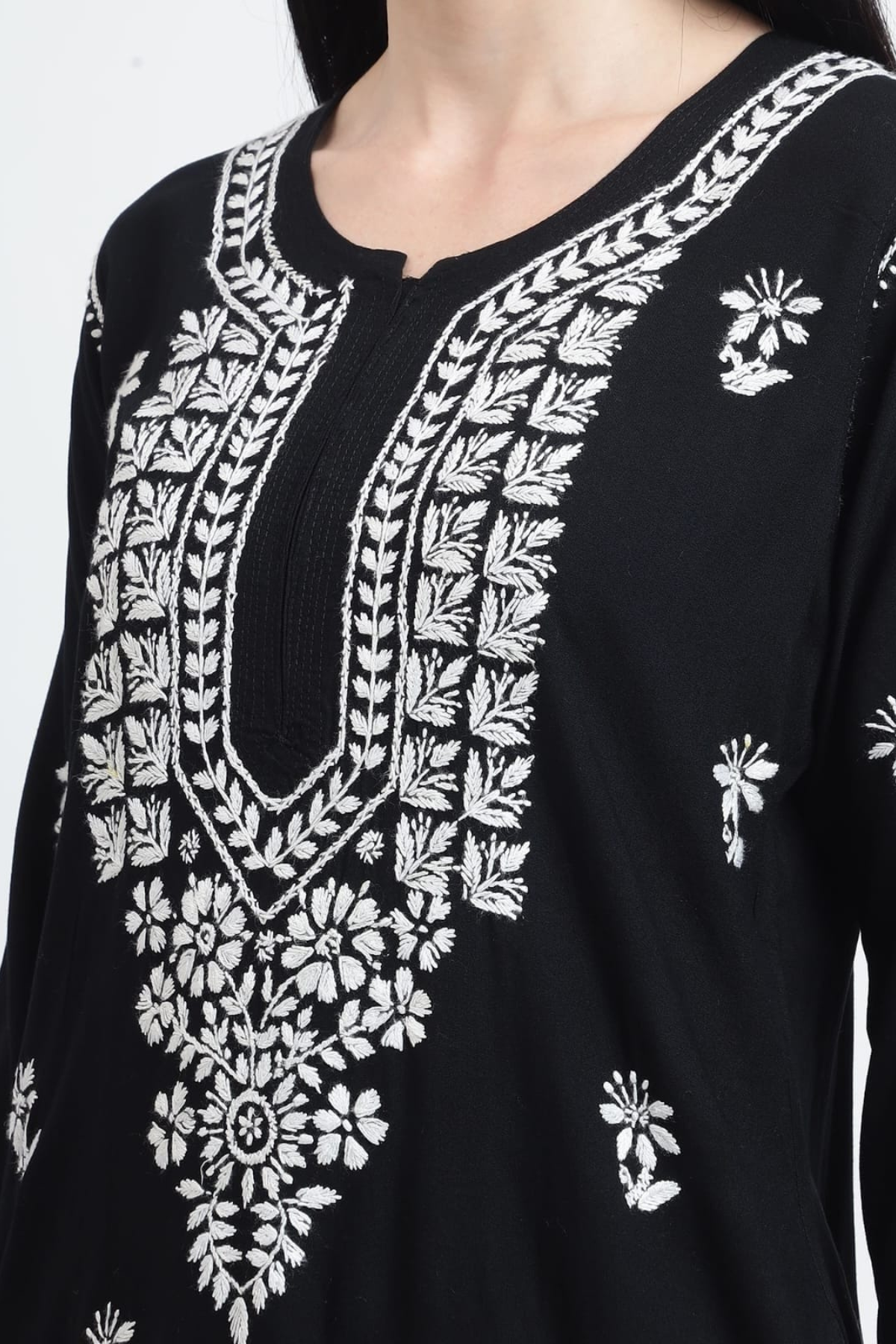 midnight white kurti set