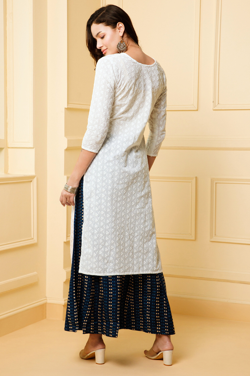 snowflake flower kurti sets