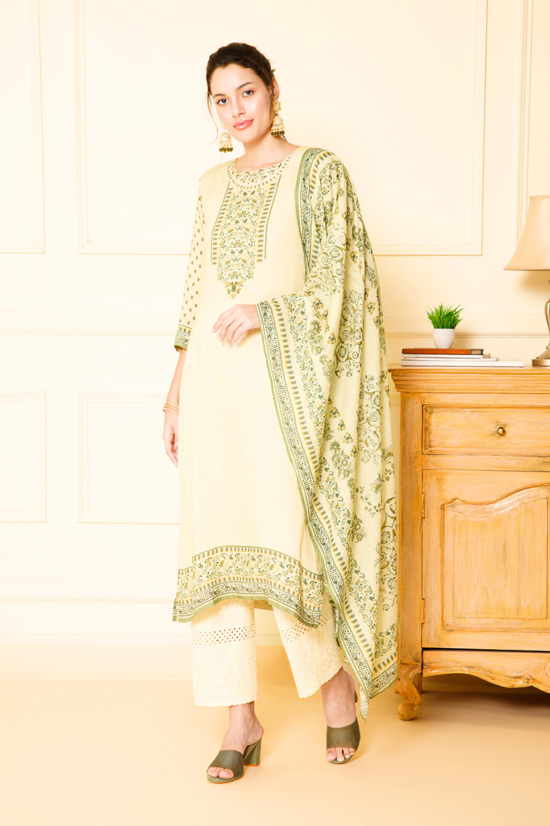 women elegant emerald kurta dupatta