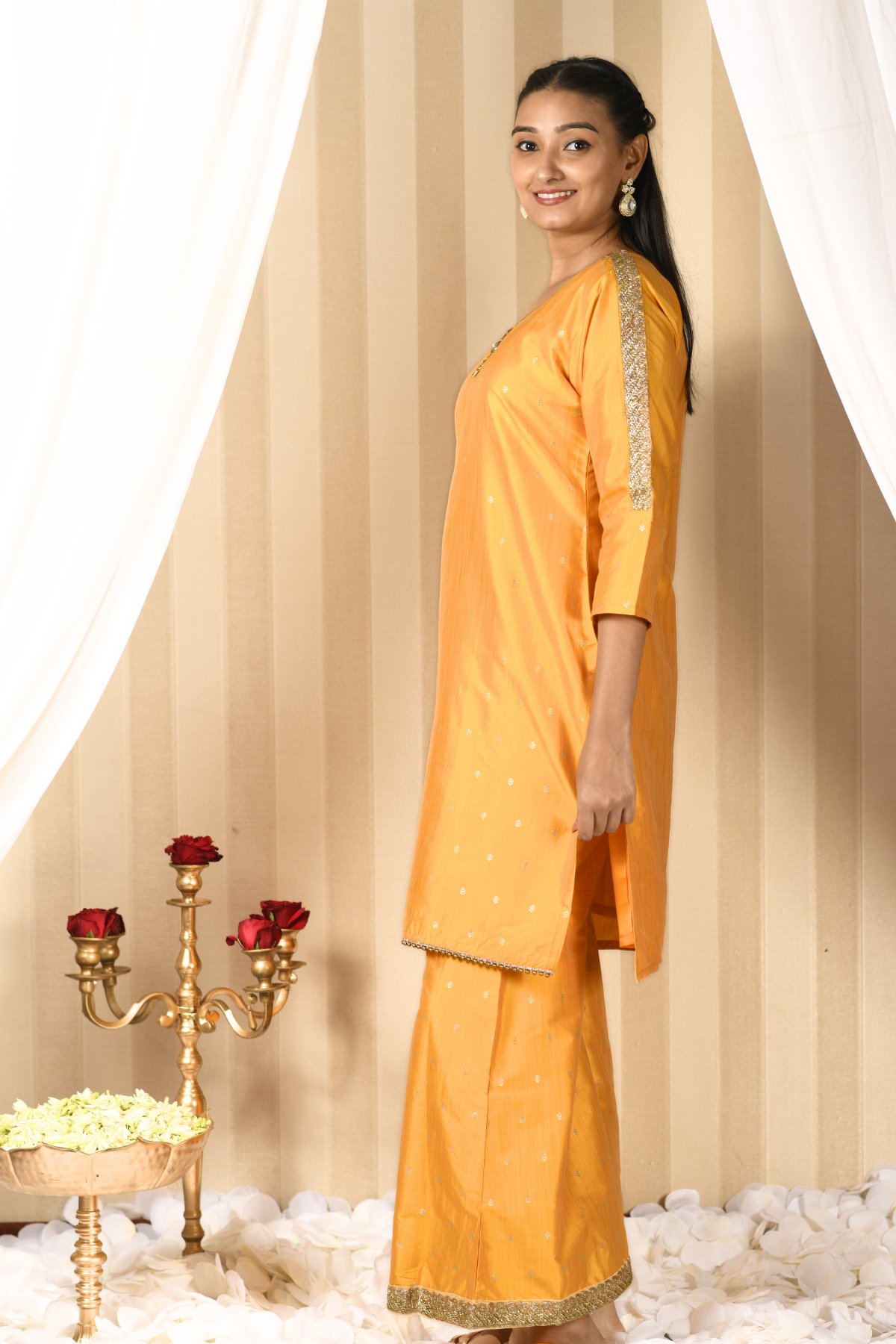 women short kurta and sharara set