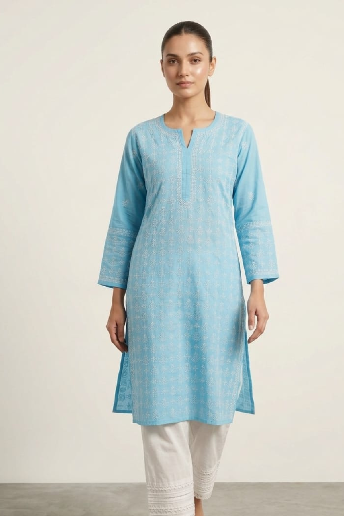 Premium Cotton Buti Jaal H/W Kurti