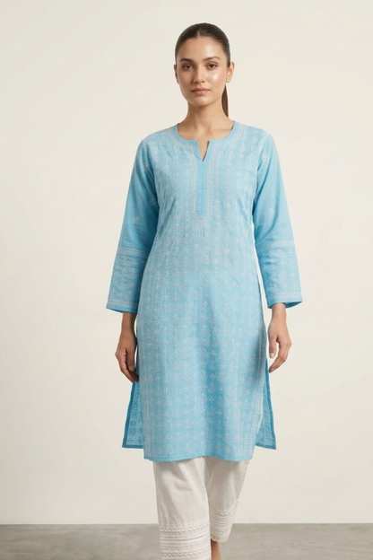 Premium Cotton Buti Jaal H/W Kurti