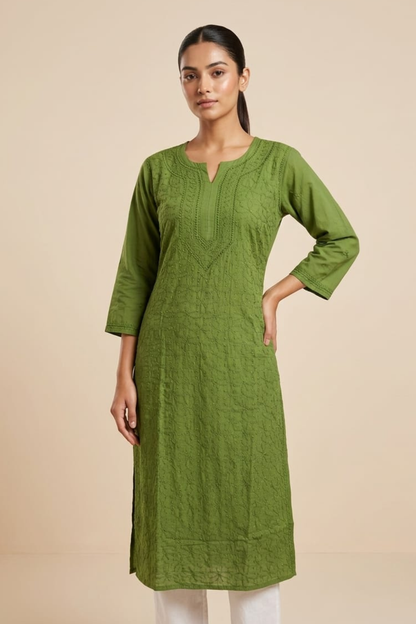 Premium Muslin Jaal Handwork Kurti