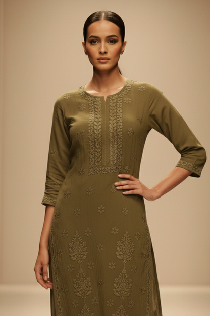 Premium Modal Tone To Tone Handwork Plazo Set