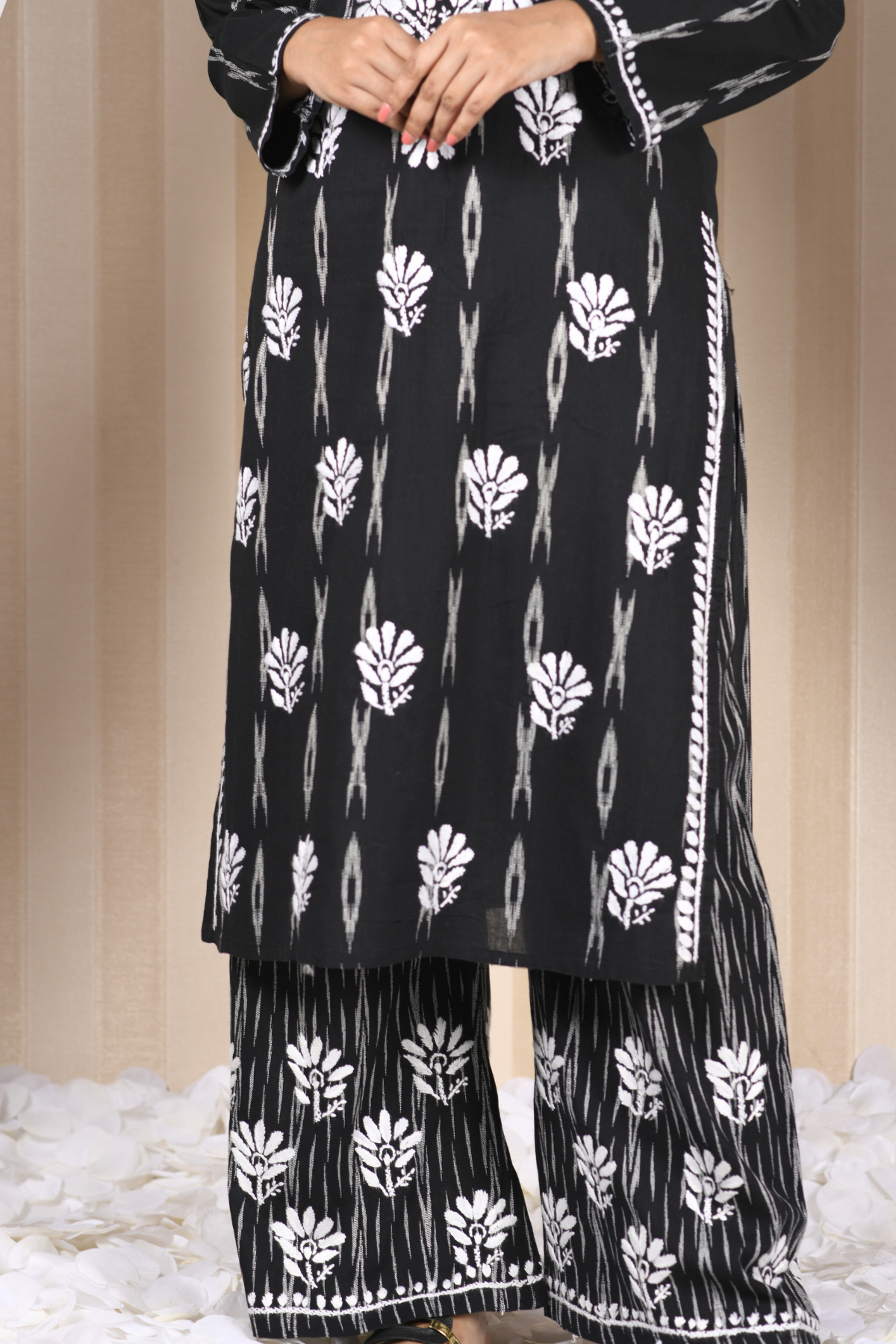 Ikat Chikankari Set