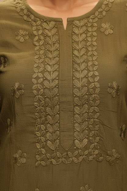 Premium Modal Tone To Tone Handwork Plazo Set