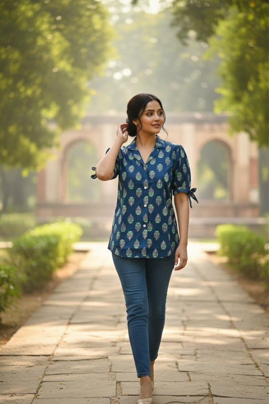 Short Top With Puff Sleeves