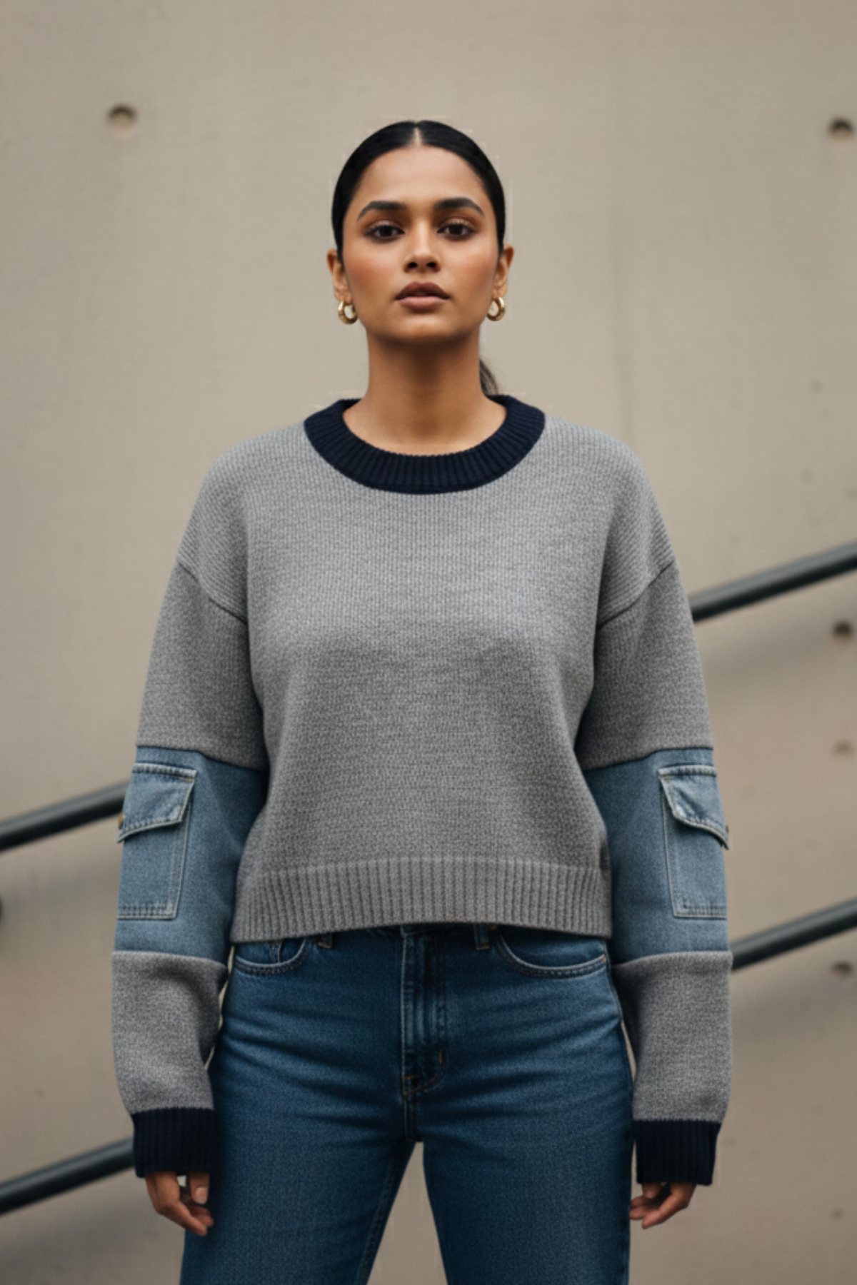 Denim Knit Sweater