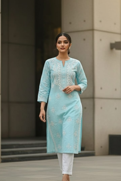 Heavy Ghaspatti Chikan Kurti