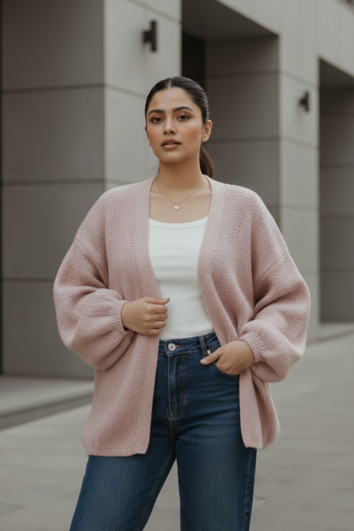 Cozy Balloon Sleeve Shrug