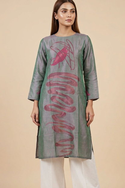 Silk Abstract Kurti