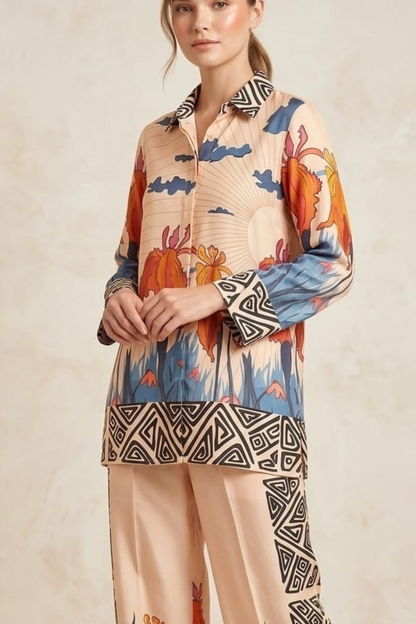 Premium Cotton Printed Cord Set