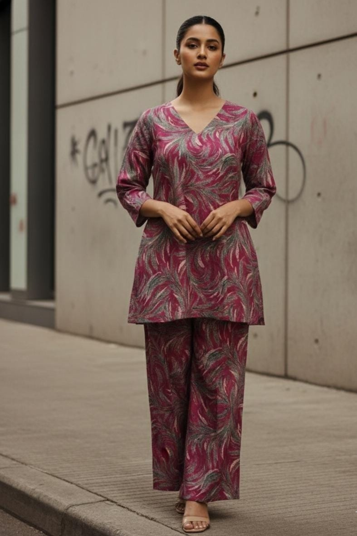 Flex Cotton Printed Cord Set