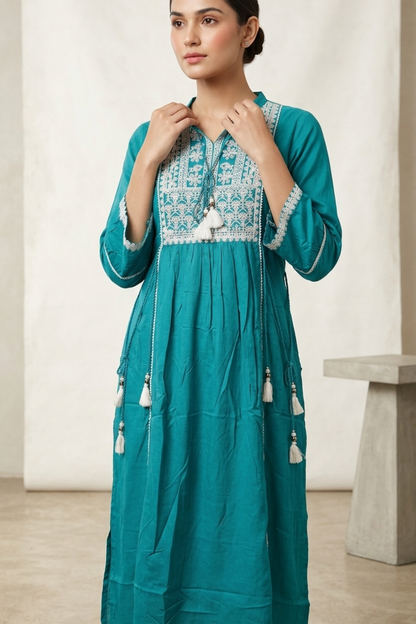 Cotton Front work Kurti