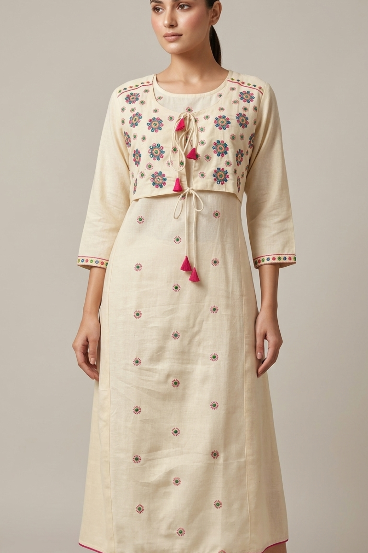 Vest Emb Maxi Dress