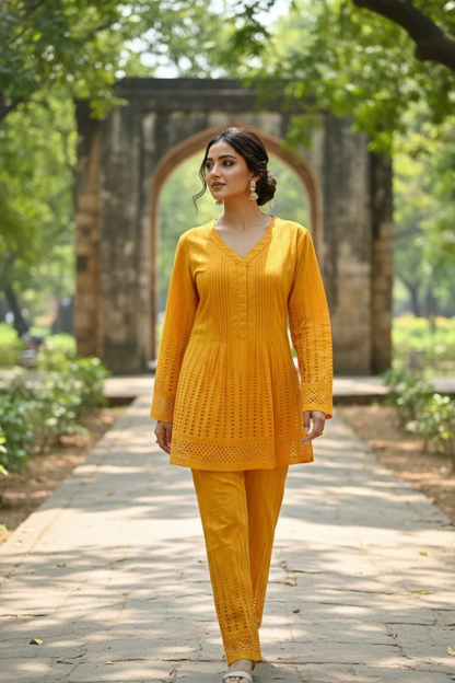 Schiffli Swirls Cord Set