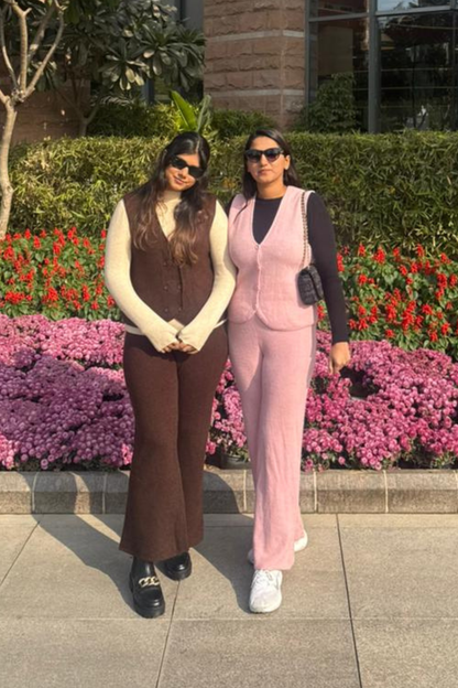 Stretch Knit Waistcoat Co-ord Set | Free Size | Size-Inclusive Fit