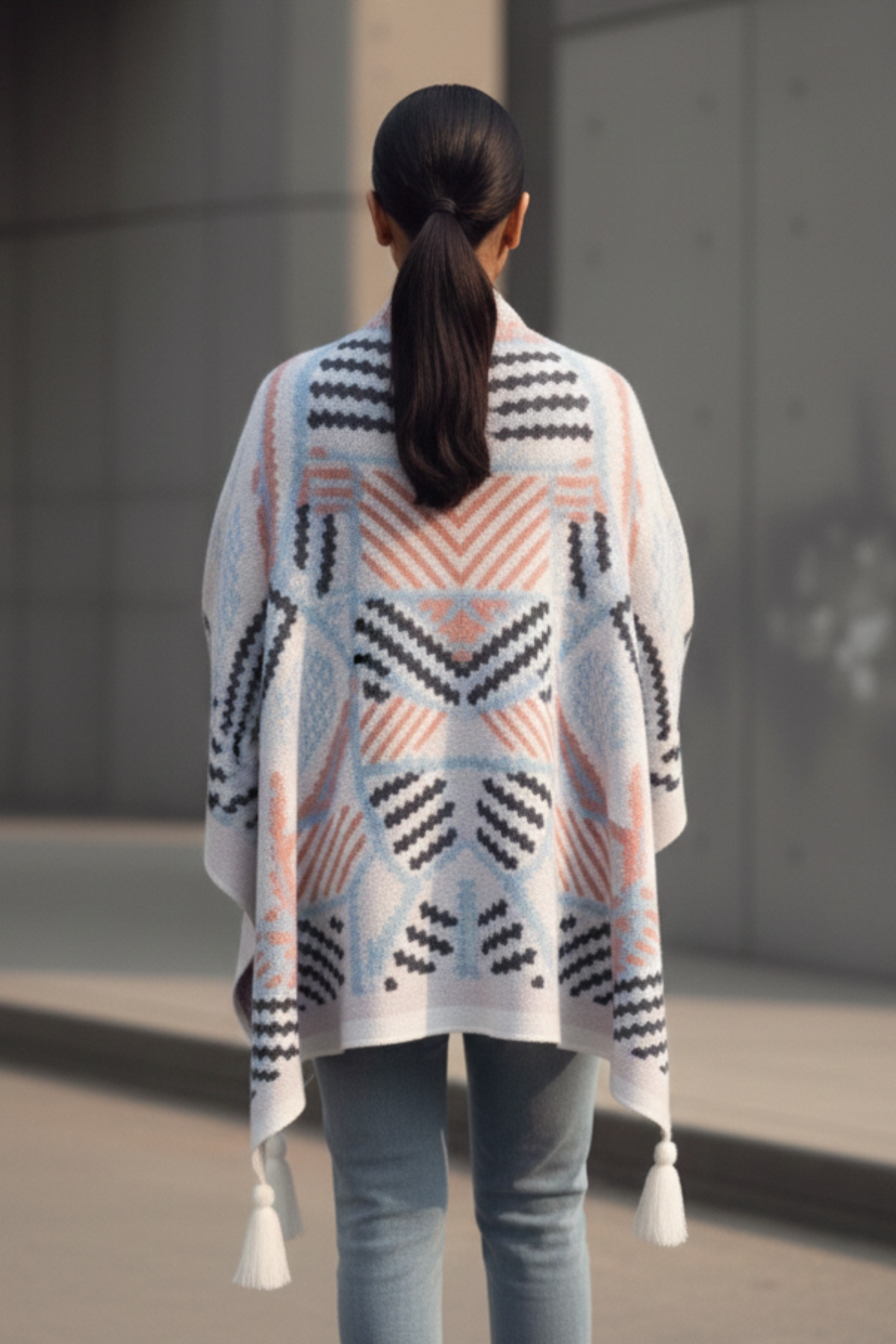 Nordic Pastel Knit Cape