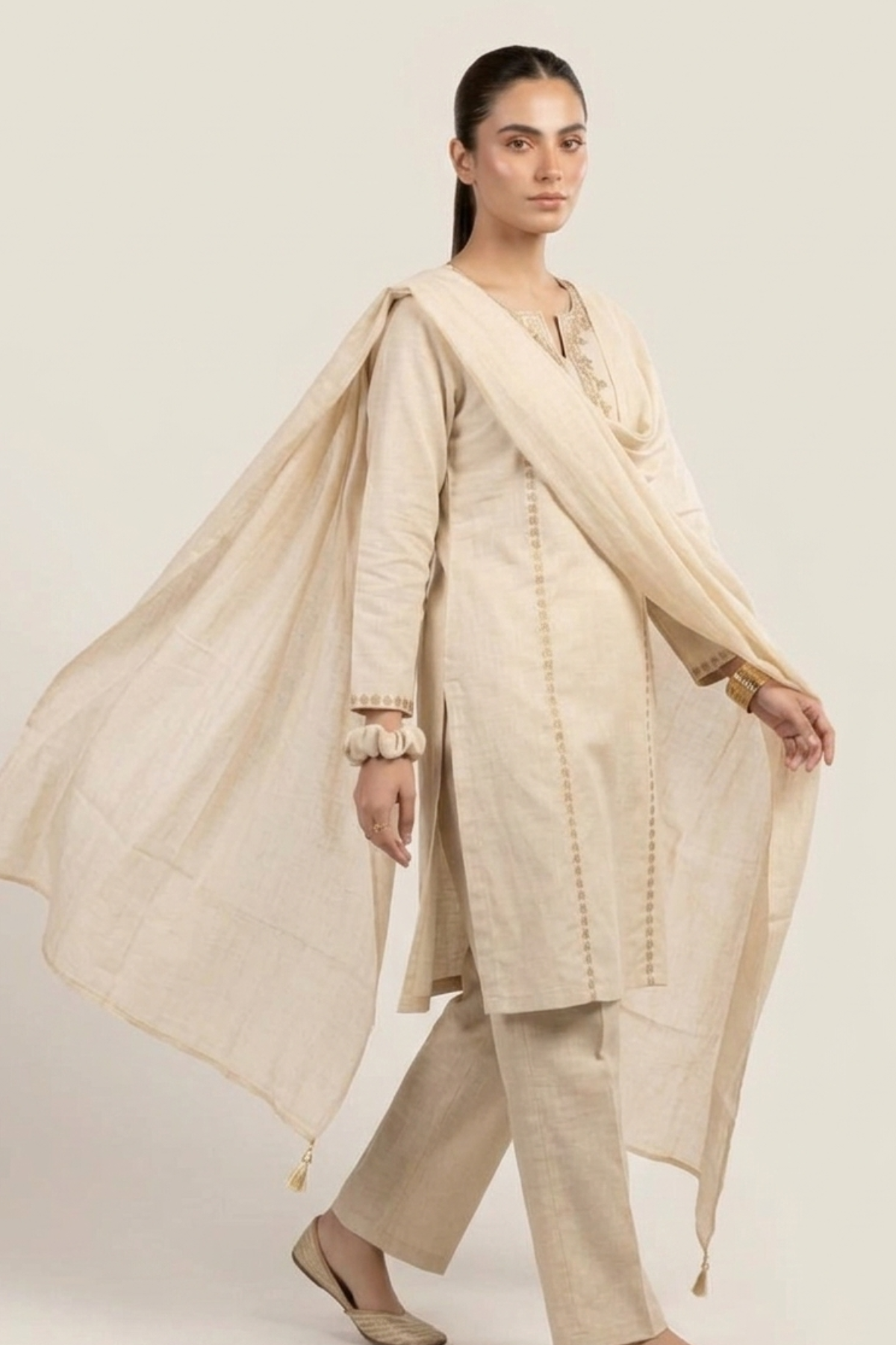 Premium Mal Cotton Moti Work 3pcs Set