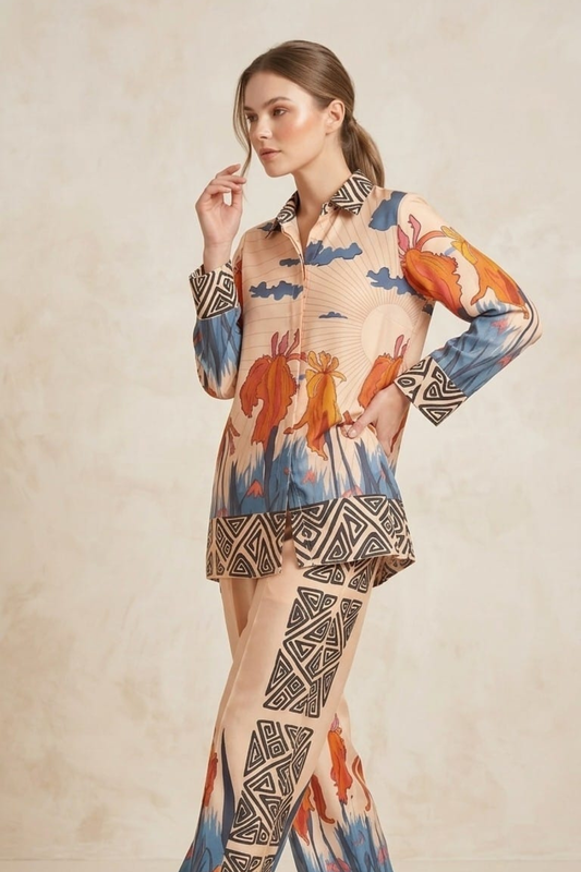 Premium Cotton Printed Cord Set