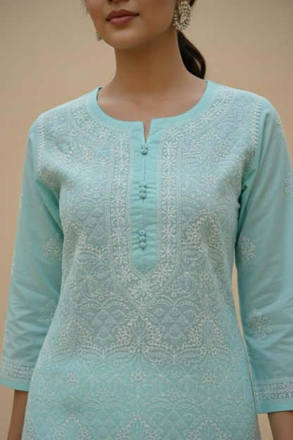Heavy Jaal Chikankari Kurti