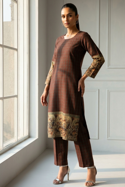 Checked Kurta Co-ord Set