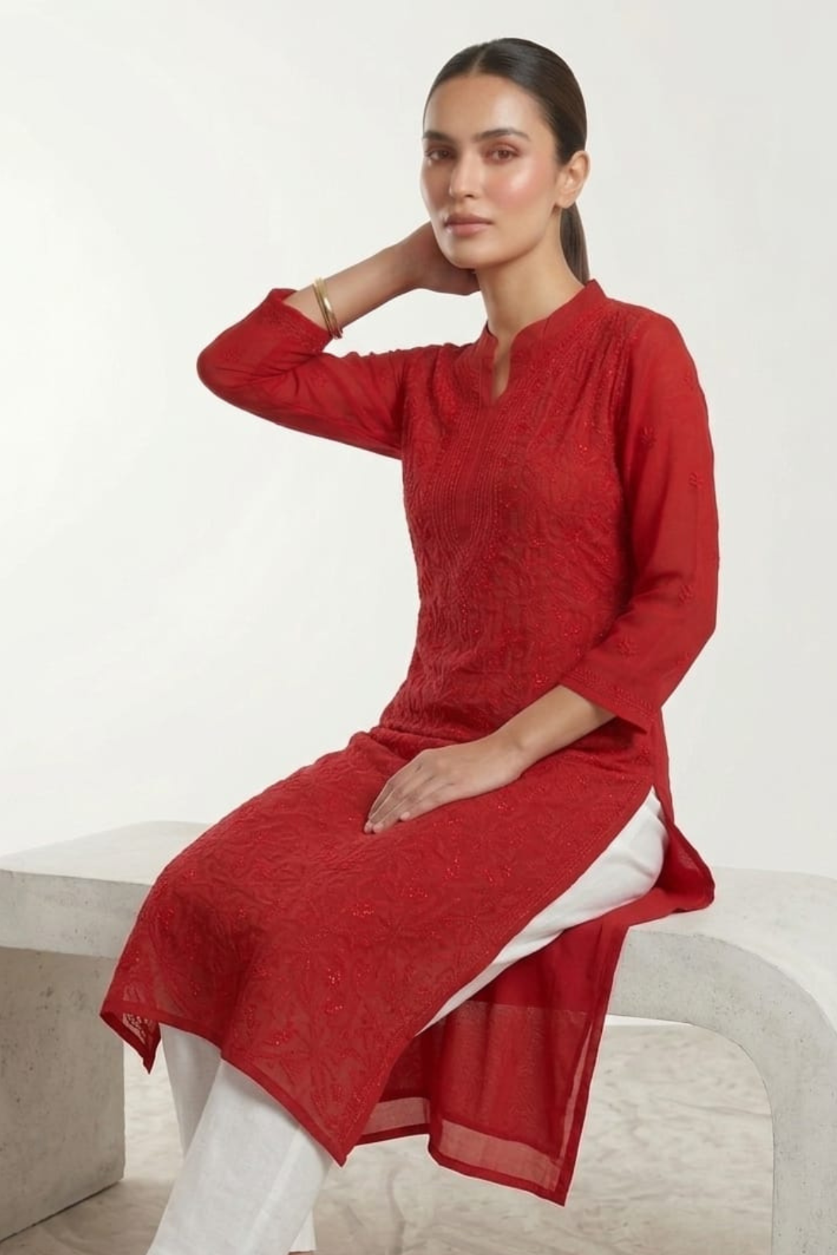 Permium Viscose Resham Jaal Work TT Kurti