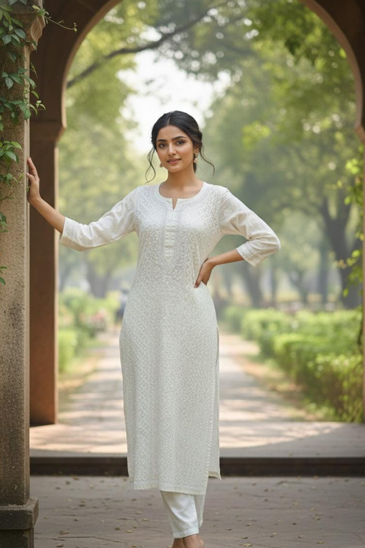 Premium Georgette Full Jaal Handwork Kurti