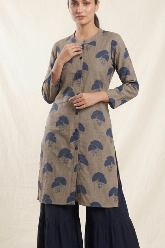 Muslin Flower Print Garara Set