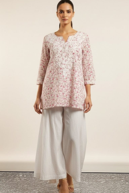 Flower Print Mal Short Kurti