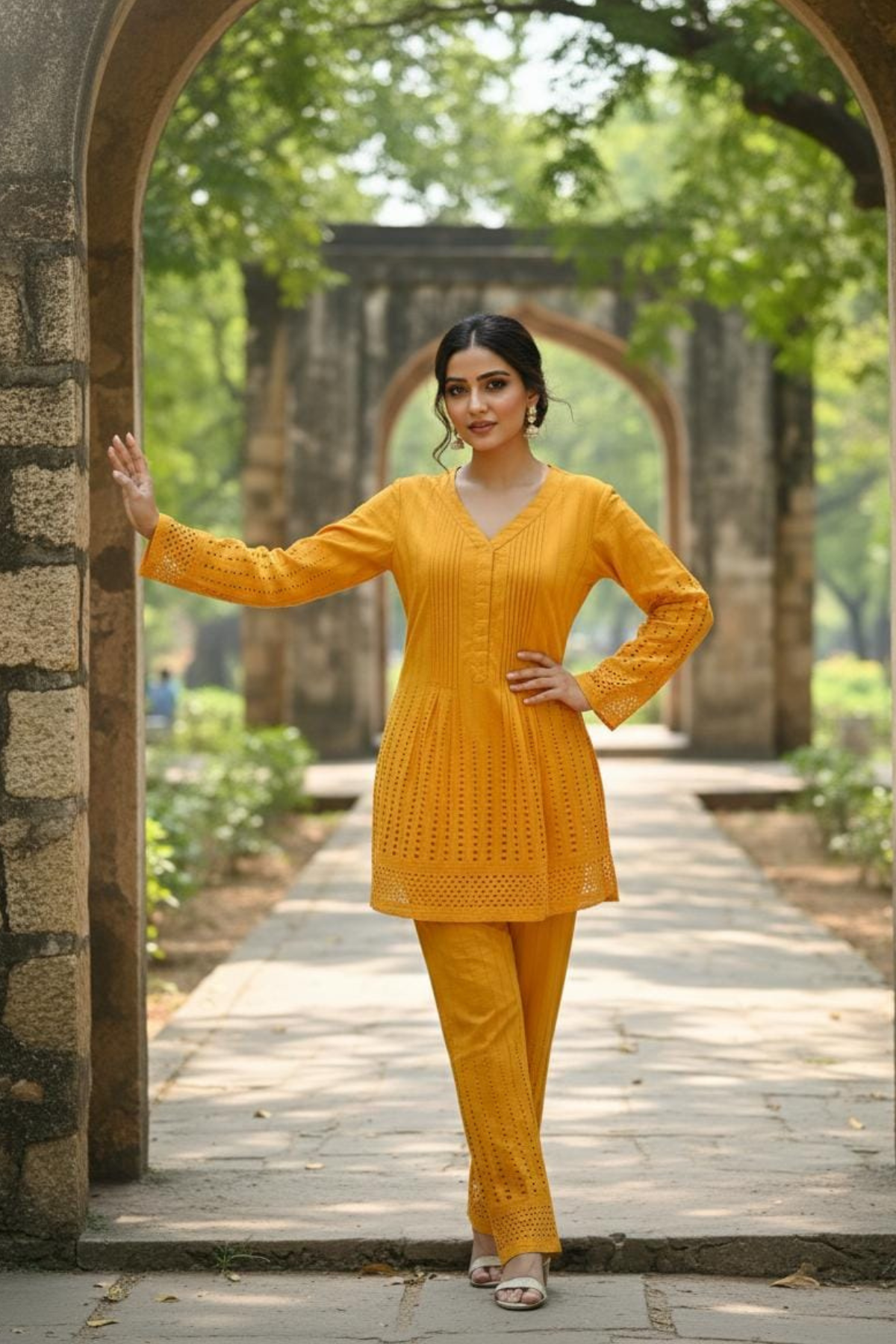 Schiffli Swirls Cord Set