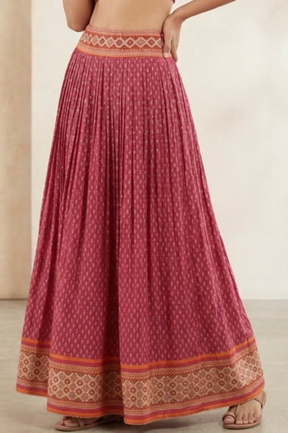 Mirror Work Cotton Skirt