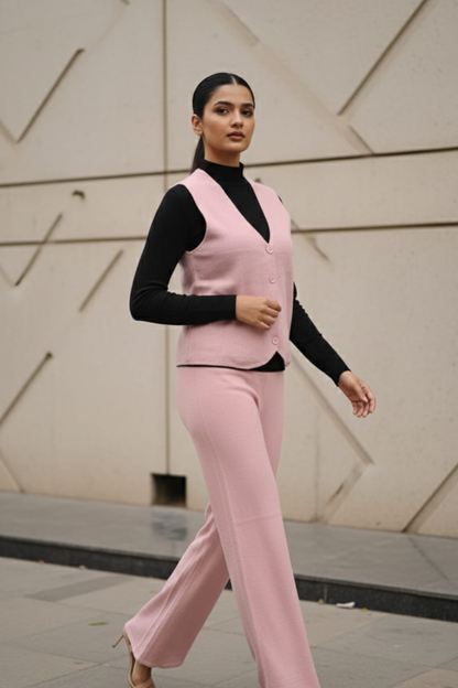 Stretch Knit Waistcoat Co-ord Set | Free Size | Size-Inclusive Fit