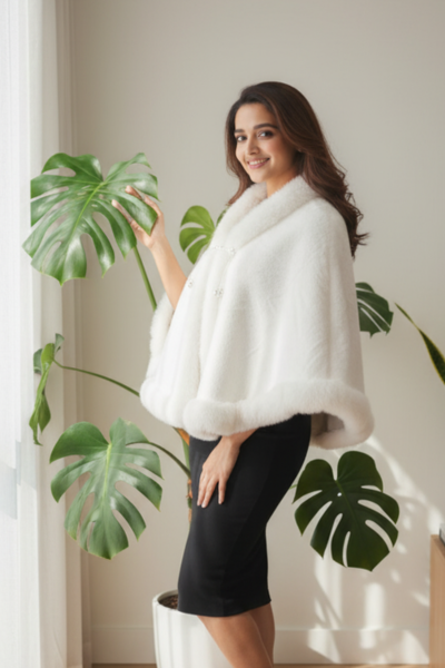 Pearl Fur Poncho