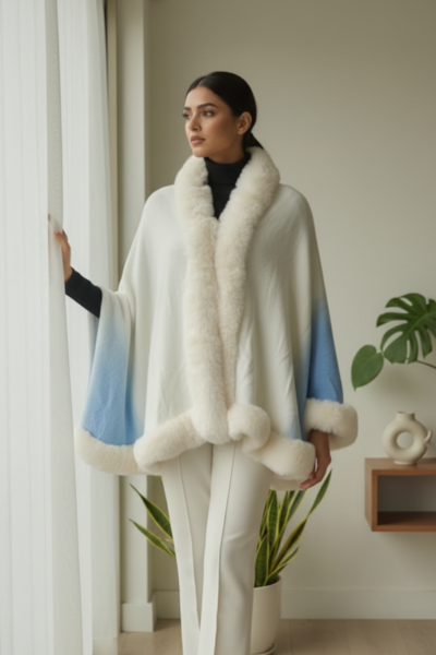 Faux Fur Winter Poncho