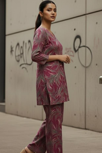 Flex Cotton Printed Cord Set