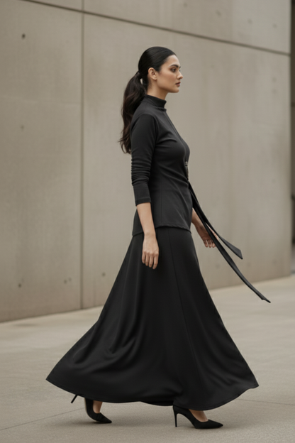 Mocha Drape Skirt Set