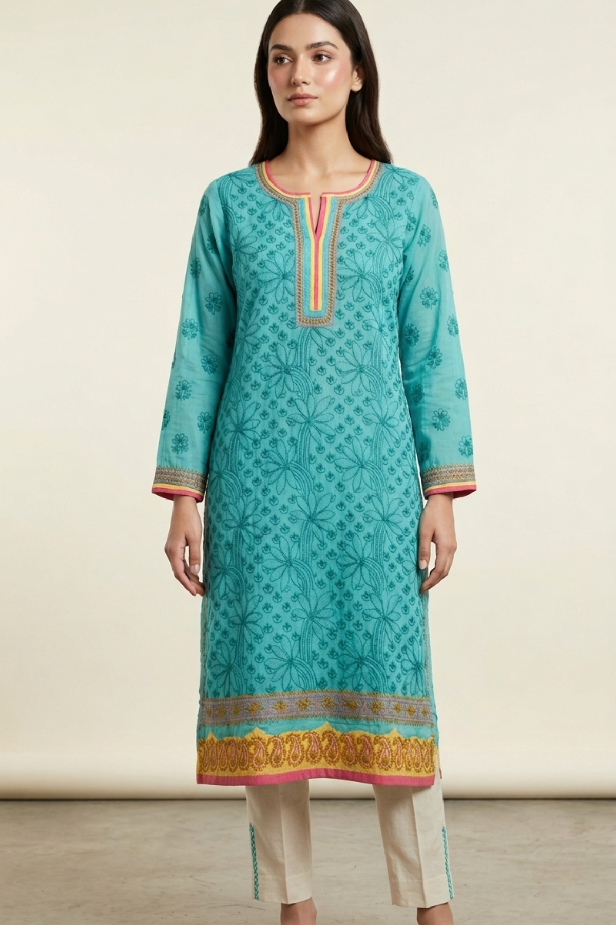 Cotton Kurti fancy Work
