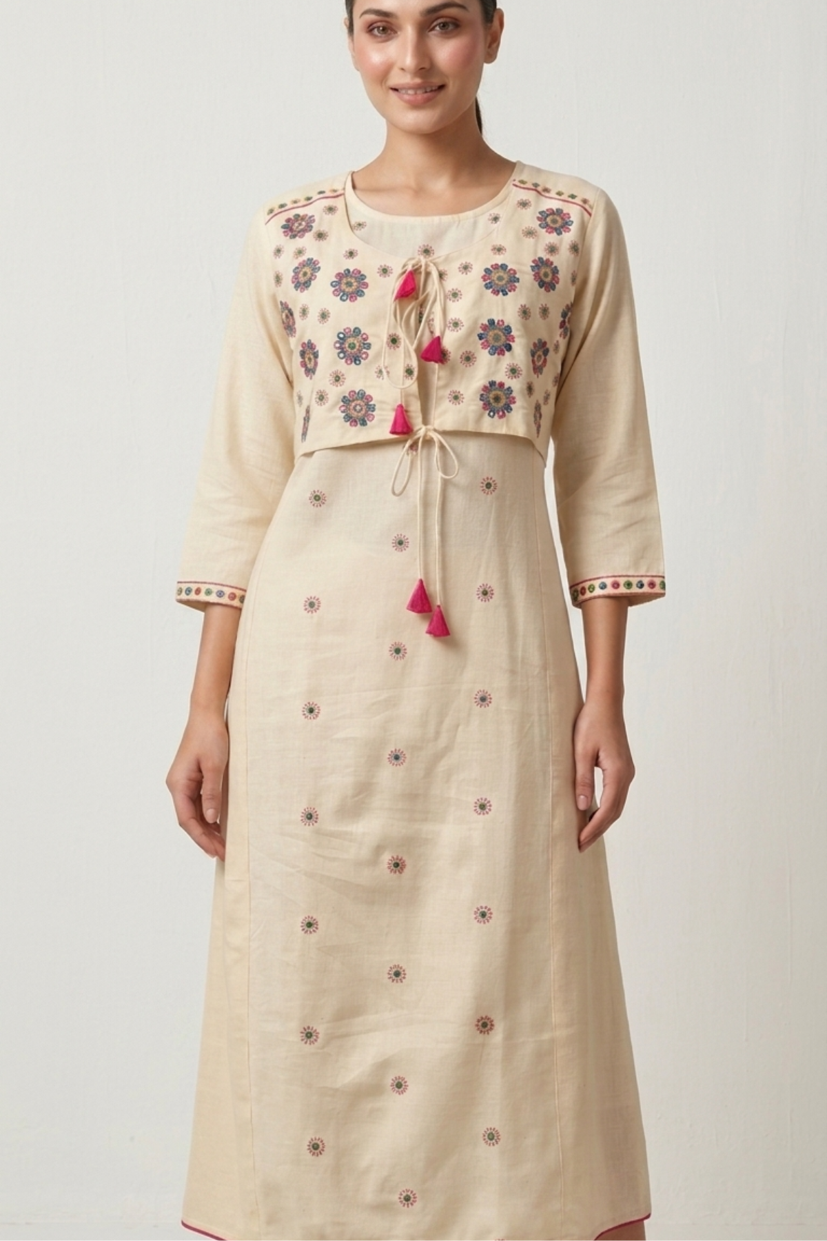 Vest Emb Maxi Dress
